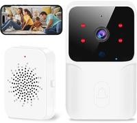 Générique Sonnette Vidéo Intelligente Maison, IP65 Étanche Carillon 400 mètres, Sonnette visuelle avec résolution 1080P，Mélodie et Volume réglables, Kit 1 Récepteur + 1 Émetteur, Salon, Bureau