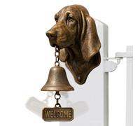 Générique Sonnettes Amusantes pour Chien, Carillon Décoratif Rustique Vintage À Fixer Au Mur,Décoration Murale avec Cloche en Forme De Tête De Chien, pour Porche Jardin Cour Maison