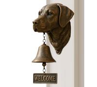 Générique Sonnettes Amusantes pour Chien, Carillon Décoratif Rustique Vintage À Fixer Au Mur,Décoration Murale avec Cloche en Forme De Tête De Chien, pour Porche Jardin Cour Maison