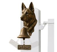 Générique Sonnettes Amusantes pour Chien, Carillon Décoratif Rustique Vintage À Fixer Au Mur,Décoration Murale avec Cloche en Forme De Tête De Chien, pour Porche Jardin Cour Maison