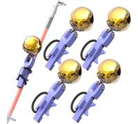 Générique Sonnettes de Canne à pêche | Cinq Pièces Clip on Sensible Et Fort - Indicateur Touche pour Canne, grelot pour Poisson-Chat - pour Homme Pères Pêcheurs - en Extérieur, Lac et Mer, Nuit et