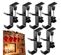 Générique Soporte Para Calcetines Y Guirnaldas De Chimenea - Juego De 6 Ganchos Ajustables 2 En 1 Para Repisa | Sujetacalcetines Decorativos Para Navidad, Guirnaldas Y Decoración De Invierno