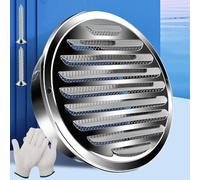 Générique Sortie D’air Murale Ronde en INOX 304 50mm-200mm Grille Aeration Extérieure Grille D'échappement avec Maille pour Chambre Entrepôt Garage Caravane(80mm/3.1in)