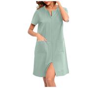 Générique Sortie de Bain Femme,Pyjama Respirant col en V Chambre Peignoir Couleur Unie Nuit Mariage for Femmes doux confortable pyjama Idéal pour EVJF, Lune Miel