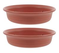 Générique Soucoupe Ronde pour Plantes en Résine 2 Pièces, Plateau de Base | Pot de Fleurs, Retient L’eau Débordements, Limite les Fuites, Usage Jardin et Quotidien