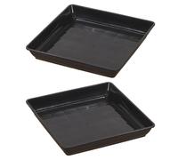 Générique Soucoupes Carrées pour - Lot De 2 Plateaux De Drainage Profonds De 35 Cm, Plateaux pour D'intérieur Stables | Bac D'arrosage De Rebord De Fenêtre À Absorption d'eau, Protection De BALC