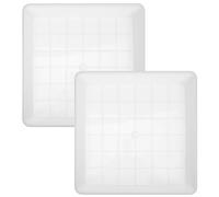 Générique Soucoupes Carrées Résistance à Déformation en PVC Blanc Lot de 2 Drainage pour Pots de Fleurs Adaptées pour Usage Intérieur et Extérieur
