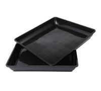 Générique Soucoupes Carrées Résistantes à la Déformation Empêchent L'écoulement d'eau 2pcs en Plastique PP pour Pots de Fleurs Noirs pour Jardin et Plantation Intérieure