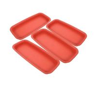 Générique Soucoupes Plastique Rectangulaires Lot de 4 Plateaux pour Pots de Fleurs, Bac de Récupération d'eau, pour Plantes d'Intérieur