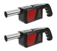 Générique Souffleur de Barbecue Électrique Portable 2pcs, Ventilateur Multifonction en Abs et Acier Inoxydable, pour Barbecue Extérieur et Pique-niques en Plein Air
