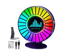 Générique Sound Rhythm Light - 2.28 Inch RGƁ Dynamic Music Lamp | ABS Rhythm Light Pickup - LED Ambient Synċ Lights with Aromatherapy Tablets for Desktop Car Atmosphere Relaxation