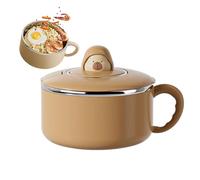 Générique Soup Bowl - Stainless Steel Draining Noodle Container, Large Capacity Dinnerware, Vented Lid For Steaming Or Draining, Maintains Temperature Of Contents, 1200 Milliliter Volume Silver