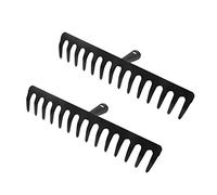 Générique Sourcingmap Lot de 2 têtes de râteau 14 Dents en métal Noir 40 cm