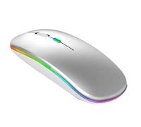 Générique Souris Bluetooth sans Fil, RGB Rétroéclairé, Design Ultra-Fin, Rose, avec Adaptateur USB-C, Rechargeable