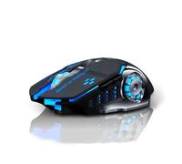 Générique Souris de Jeu, Gamer, récepteur USB, Rechargeable, 600 mAh, 2000 DPi réglable, 2.4G, 6 Boutons, RVB 7 Couleurs, silensieuce (Noir)
