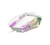 Générique Souris de Jeu USB Filaire avec lumière RVB, 7 Boutons 3600 DPI Souris de Jeu Optique pour Ordinateur Filaire pour Ordinateur de Bureau, Ordinateur Portable, Ordinateur Portable (Blanc)
