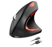 Générique Souris Ergonomique, Souris Verticale Ergonomique Rechargeable 2.4G + BT Souris sans Fil Silencieuse Souris de Bureau pour Ordinateur Portable PC Ordinateur de Bureau (Noir)