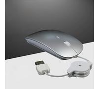 Générique Souris Filaire Optique USB avec Easy Click pour Le Bureau et la Maison, Souris Filaire télescopique pour Windows PC, Laptop, Desktop, Notebook (Argent)