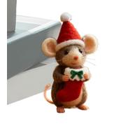 Générique Souris Noël Feutrine, 8cm Décoration Sapin Faite Main, Pendentif Animal Blanc, Mini Figurine Collection élégante, Décoration pour Maison Et Fêtes