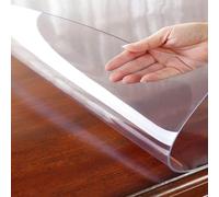 Générique Sous-main transparent de protection pour bureau, nappe en plastique facile à nettoyer, 70 x 194 cm (28 x 76 pouces), 2 mm d'épaisseur, antidérapant, pour table de bureau ou de cuisine