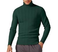 Générique sous Pull Col Roulé Homme Tricoté, Pull Over Homme Grande Taille en Maille Pull en Tricote Manches Longues Sweatshirts Slim Fit Jumper Couleur Unie Style Basique Chandails Décontracté Haut