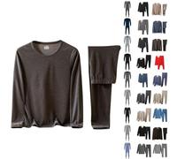 Générique sous Pull Homme Ensemble Thermique Hiver Collant Homme Hiver sous Vetement Chaud Pantalon Haut Thermique Tee Shirt Manches Longues Collant Chaud sous-vêtements Ensemble