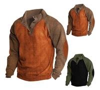 Générique sous Pull Homme, Pull Camionneur Homme Hiver Chaud, Sweat Shirt Sweatshirts À Manches Longues Col Roulé Zippé Pulls De Travail Col V Grande Taille Pullover Thermique Décontracté Marron, XL