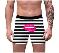 Générique sous-vêtements Homme Impression 3D Saint-Valentin Design Extraordinaire Confort Exceptionnel Modèle à Coutures Plates (Black, S)