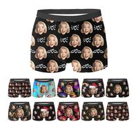 Générique sous-vêtements Homme Personnalisés Slip avec Visage Imprimé Cadeau Je t'aime pour Mari,Idée Cadeau Personnalisée pour Anniversaire, Saint-Valentin, Anniversaire de Mariage