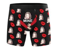 Générique sous-vêtements Homme Personnalisés Slip avec Visage Imprimé Cadeau Je t'aime pour Mari,Idée Cadeau Personnalisée pour Anniversaire, Saint-Valentin, Anniversaire de Mariage