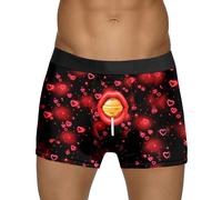Générique sous-vêtements imprimés pour Hommes Short spécial Rose Style Bulle Rouge Moyenne pour la Saint-Valentin (Yellow, XXL)