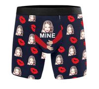 Générique sous-vêtements personnalisés pour Homme avec Impression de Visage - Cadeau Unique d'anniversaire et Souvenir Sentimental (Dark Blue, XXXXXL)