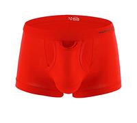 Générique sous-vêtements Respirants de Couleur Unie pour Hommes Boxer Sexy Doux et Extensible décontracté Taille Moyenne sous-vêtements (Rouge,XXL)