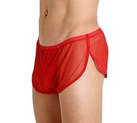 Générique sous-vêtements Sexy pour Hommes Mesh Respirant Underpants Mens Mesh Shorts Voir à Travers avec Une Grande Fente#Y