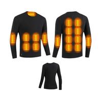 Générique sous Vêtements Thermiques Chauffants sous Pull Chauffanthaut Manche Longue Électriques Rechargeables USB À 16 Zones Couche De Base en Polaire pour Temps Froid Hiver Outdoor(Noir,3XL)