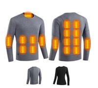 Générique sous Vêtements Thermiques Chauffants sous Pull Chauffanthaut Manche Longue Électriques Rechargeables USB À 16 Zones Couche De Base en Polaire pour Temps Froid Hiver Outdoor(Gray,M)