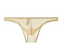 Générique sous-vêtements Transparents pour Hommes Slips à moitié Transparents Taille Basse U Convexe Bikinis (Jaune,XL)