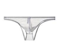 Générique sous-vêtements Transparents pour Hommes Slips à moitié Transparents Taille Basse U Convexe Bikinis (Gris,M)