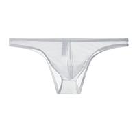 Générique sous-vêtements Transparents pour Hommes Slips à moitié Transparents Taille Basse U Convexe Bikinis (Blanc,3XL)