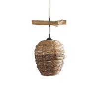 Générique Southeast Asia Pendant Lamp, Industrial Suspension Light, Wicker RattanHanging Lighting for Kitchen Table Dining Room
