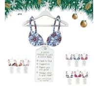 Générique Soutien-gorge à motif floral multicolore, un bon ami est comme un bon soutien-gorge, décoration de Noël, échange de cadeaux pour amies, pendentif d'amitié en bois amusant pour adultes (#A)