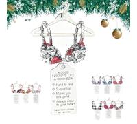Générique Soutien-gorge à motif floral multicolore, un bon ami est comme un bon soutien-gorge, décoration de Noël, échange de cadeaux pour amies, pendentif d'amitié en bois amusant pour adultes (#H)