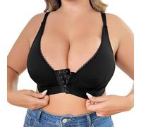Générique Soutien-Gorge Allaitement À Fermeture Avant sans Armature Femme Confortable Et sans Baleines Modèle Pratique Et Discret pour Les Jeunes Mamans Et Un Usage Quotidien(Black, XXXXL)