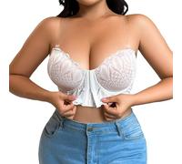 Générique Soutien Gorge Bandeau sans Armature Grande Taille Bretelle Transparente Brassiere Femme Support Sein Collant Soutien-Gorge Ni Bretelles Rembourrage Amovible Invisible Push Up Minimiseur