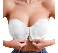 Générique Soutien Gorge Bandeau sans Bretelles Push Up Bretelle Transparente Brassiere Femme Blanc Poitrine Tombante Soutien-Gorge Grande Taille Armature Ni Rembourrage Dos Nu avec Caraco