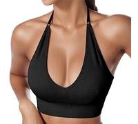 Générique Soutien-Gorge de Sport Femme Sexy Tour de Cou Brassière sans Armature Bra Push Up Confortable Crop Top Bustier avec Coussinets Sport Soutien-Gorge pour Yoga Course Sports