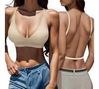 Générique Soutien Gorge Dos Nu Invisible Soutien Gorge Push Up pour Femme Deep V Soutien-Gorge sans Armature Brassiere Dos Bas en U Soutien-Gorge Dos Transparent S-XL