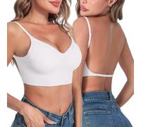 Générique Soutien Gorge Dos Nu - Rembourrage Léger sans Couture Soutiens Gorge Dos Nu Invisible Décolleté Plongeant Brassière Soutien Gorges avec Armature Bretelles Réglables Confortable