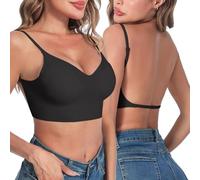 Générique Soutien Gorge Dos Nu - Rembourrage Léger sans Couture Soutiens Gorge Dos Nu Invisible Décolleté Plongeant Brassière Soutien Gorges avec Armature Bretelles Réglables Confortable
