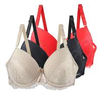 Générique Soutien Gorge en Dentelle pour Femmes, Couverture Complète Brassière, Soutien Gorgé à Armatures, Lingerie Rembourrés, sous Vêtements de Couleur Unie, Bralettes Douces Rous Les Jours
